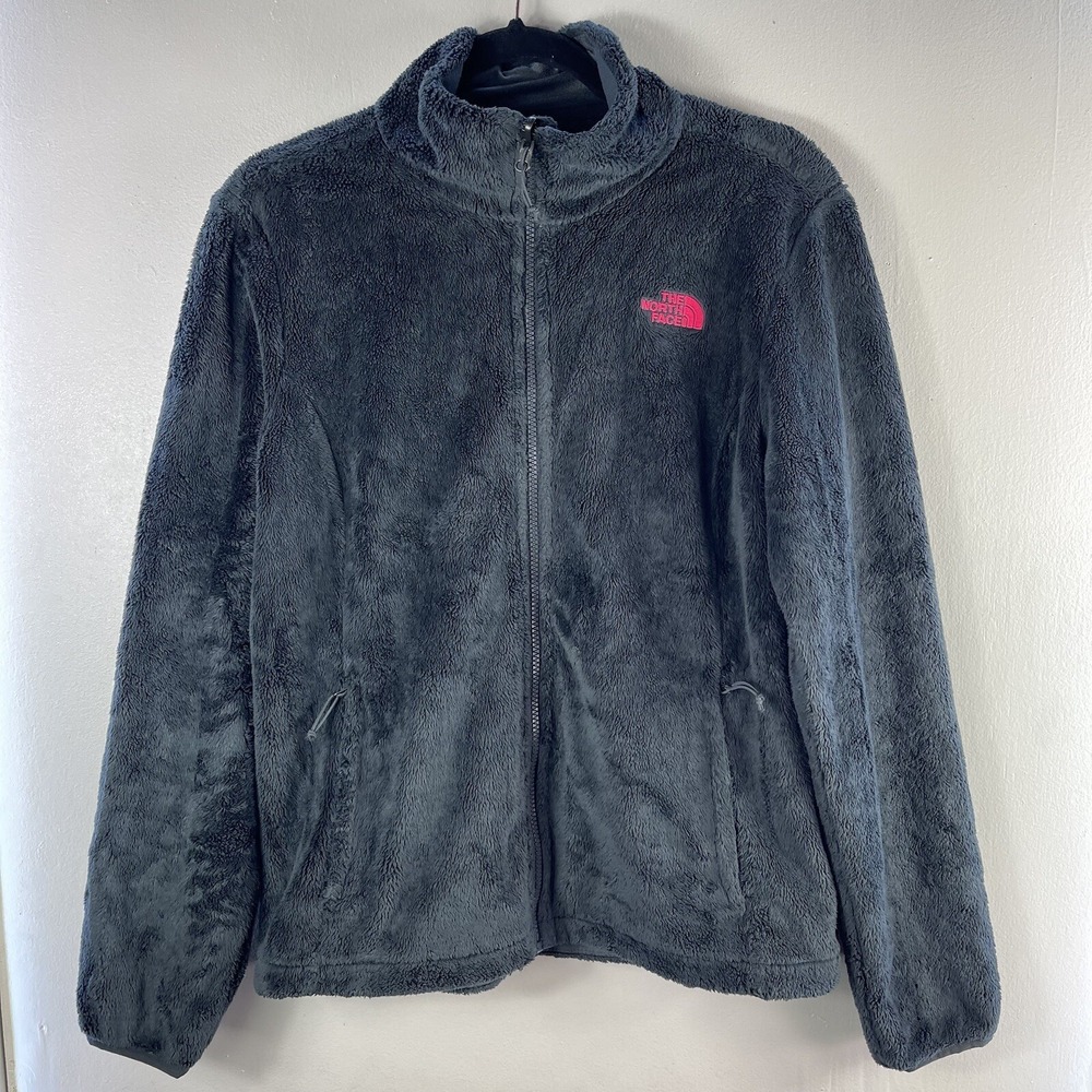 The North Face Fleece Jacket Full Zip Women Small Gray Pink Long Sleeve Outdoor